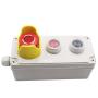 mxuteuk 1NC Stop, 1NO Start Red Black Sign Waterproof IP65 Momentary Push Switch, 2NC Red Mushroom Emergency Stop Button 10A 600V, IP67 ABS Box Station BOX-03-Start/Stop