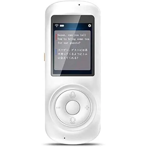 Birgus Translator Device Smart Language Interpreters Device with 2.4inch Capacitive Touch Screen Support Multi- Languages Freely Translation Machine Business Shopping Interpreter White
