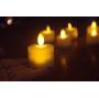 burning sister Battery Operated Led Remote Tea Lights Small Fake Votive Candles with Moving Flame Outdoor Flickering Flameless Electric Candle Light with Timer for Christmas-6 Pack