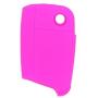 SEGADEN Silicone Cover Protector Case Skin Jacket Compatible with VOLKSWAGEN 3 Button Flip Remote Key Fob CV9803 Rose