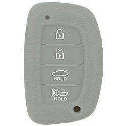 SEGADEN Silicone Cover Protector Case Holder Skin Jacket Compatible with HYUNDAI 4 Button Smart Remote Key Fob CV4112 Gray