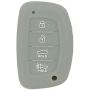 SEGADEN Silicone Cover Protector Case Holder Skin Jacket Compatible with HYUNDAI 4 Button Smart Remote Key Fob CV4112 Gray