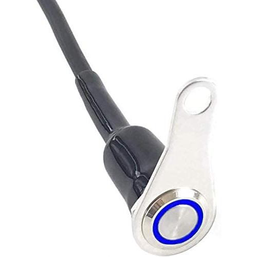Universal Stainless Steel LED Motorcycle Switch Horn Handlebar Adjustable Mount Waterproof Switches Button DC12V momentary Actions Cycling retail (A-Blue-Monentary Action)
