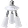 JACKYLED 3 in 1 Light Socket Splitter E26 E27 Adapter Converter for Standard LED Bulbs 360 Degrees Adjustable 180 Degree Bendable Max Watt 180W
