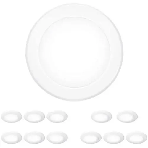12 Pack 5/6 Inch Dimmable LED Disk Light Flush Mount Recessed Retrofit Ceiling Lights, 15W=120W, CRI90, 1050lm, 4000K Neutral White, Installed in Junction Box or Recessed Can, ETL Listed 12 Pack 5/6 Inch Dimmable LED Disk Light Flush Mount Recessed Retrofit Ceiling Lights, 15W=120W, CRI90, 1050lm, 4000K Neutral White, Installed in Junction Box or Recessed Can, ETL Listed