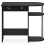 Furinno Go Green Home Laptop Notebook Computer Desk/Table, With 2 Bin Drawers, Black/Grey/Black