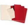 Moleskine Cahier Journal, Soft Cover, Large (5'' x 8.25'') Plain/Blank, Cranberry Red, 80 Pages (Set of 3)