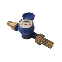 DAE AS250U-100 1'' Water Meter, Measuring in Gallon + Couplings