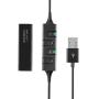 USB Plug Hands-Free Call Center Noise Cancelling Corded Monaural Headset Headphone with Mic Mircrophone for Both Office PC VOIP Softphone and Telephone with USB Plug for Headset