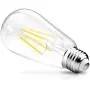 Ascher Vintage LED Edison Bulbs, 6W, Equivalent 60W, High Brightness Daylight White 4000K, ST58 Antique LED Filament Bulbs, E26 Medium Base, Non Dimmable, Clear Glass, Pack of 6