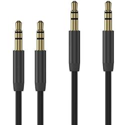 TalkWorks Aux Cable 3.5mm Audio Cord for Car (2 Pack) 6ft Long Heavy Duty Male to Male Jack Auxiliary Cord Extension Adapter for Apple iPhone, Android for Samsung Galaxy, Headphones, Stereo - Black