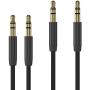 TalkWorks Aux Cable 3.5mm Audio Cord for Car (2 Pack) 6ft Long Heavy Duty Male to Male Jack Auxiliary Cord Extension Adapter for Apple iPhone, Android for Samsung Galaxy, Headphones, Stereo - Black