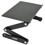 WorkEZ Monitor Stand ergonomic adjustable height and angle single computer monitor riser. Portable folding aluminum holder mount for desktop pc monitors screens organizer black