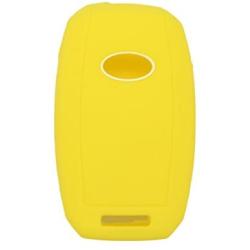 SEGADEN Silicone Cover Protector Case Holder Skin Jacket Compatible with KIA 4 Button Flip Remote Key Fob CV2154 Yellow