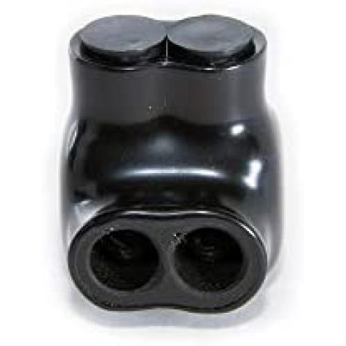 NSI Industries Polaris Black IT-4 Insulated Multi-Tap Connector- 2-Port Single-Sided Entry for 4-14 AWG Wire Range - Dry Locations - Dual-rated cooper and/or aluminum - 1.18-inch width, 1.38-inch height, 1.12-inch length - Hex size 1/8-inch - 12 Pack