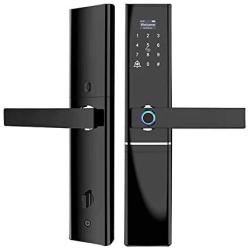 CARDORIA Fingerprint Door Locks,5-in-1 Keyless Entry Smart Door Lock with|Handle|Digital-Password|Electronic Touchscreem| Remotely Control with Wi-Fi Bridge |Auto-Lock|,Actually Improve Your Life…