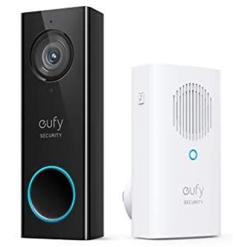 eufy Security, Wi-Fi Video Doorbell, 2K Resolution Video doorbell Camera, No Monthly Fees, Secure Local Storage, Human Detection, 2-Way Audio, Free Wireless Chime-Requires Existing Doorbell Wires