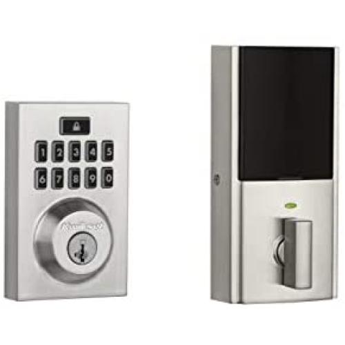 Kwikset 99140-019 SmartCode 914 Modern Contemporary Smart Lock Keypad Electronic Deadbolt With SmartKey Security and Z-Wave Plus, Satin Nickel