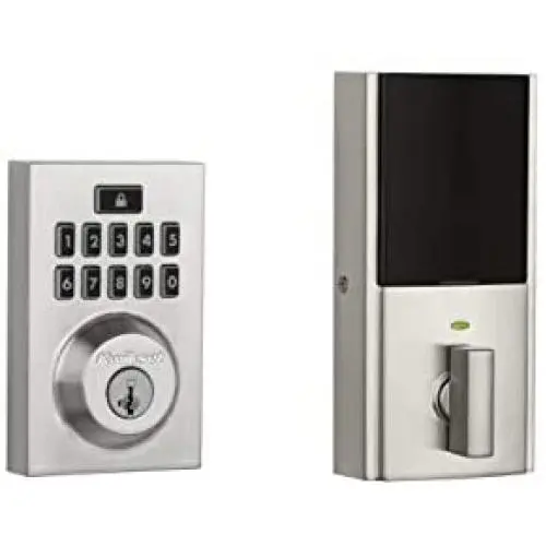 Kwikset 99140-019 SmartCode 914 Modern Contemporary Smart Lock Keypad Electronic Deadbolt With SmartKey Security and Z-Wave Plus, Satin Nickel