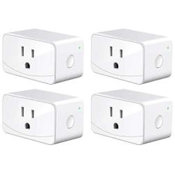 meross Smart Plug Mini WiFi Outlet 16A, Compatiable with Alexa, Google Assistant and SmartThings, App Remote Control, Timer, FCC and ETL Certified, No Hub Required, 4 Pack