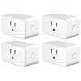 meross Smart Plug Mini WiFi Outlet 16A, Compatiable with Alexa, Google Assistant and SmartThings, App Remote Control, Timer, FCC and ETL Certified, No Hub Required, 4 Pack