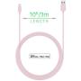 TalkWorks iPhone Charger Lightning Cable 10ft Long Heavy Duty Cord MFI Certified for Apple iPhone 12, 12 Pro/Max, 12 Mini, 11, 11 Pro/Max, XR, XS/Max, X, 8, 7, 6, 5, SE, iPad - Pale Pink