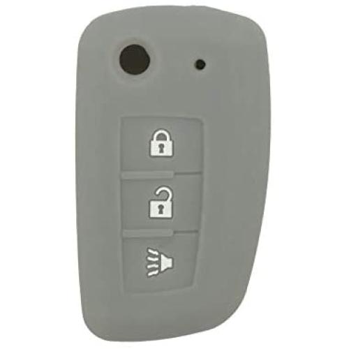 SEGADEN Silicone Cover Protector Case Holder Skin Jacket Compatible with NISSAN 3 Button Flip Remote Key Fob CV4507 Gray