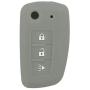 SEGADEN Silicone Cover Protector Case Holder Skin Jacket Compatible with NISSAN 3 Button Flip Remote Key Fob CV4507 Gray