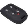 LemSa 2pcs Silicone 5 Buttons Smart Key Fob Cover Remote Keyless Entry Bag Compatible with GMC Acadia Terrain Yukon Chevrolet Suburban Tahoe, Black Blue