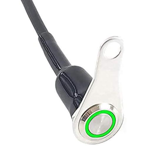 Universal Stainless Steel LED Motorcycle Switch ON-Off Handlebar Adjustable Mount Waterproof Switches Button DC12V Fog Light Cycling retail (A-Green-Latching)