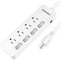 ROOTOMA Power Strip Surge Protector with Individual Switches,6ft Extension Cord with Switch on/Off,ETL Certified,125V/15A Mountable for Aquarium Home Office Garage