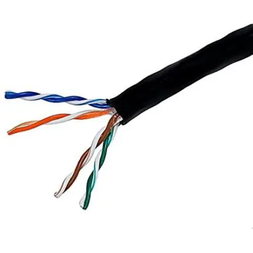 Monoprice 1000FT 24AWG Cat5e 350MHz UTP Solid, Riser Rated (CMR), Bulk Ethernet Bare Copper Cable - Black