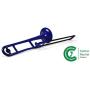 pInstrument Plastic pBone Trombone - Mouthpieces and Carrying Bag - Bb Authentic Sound for Student & Beginner - Durable ABS Construction - Blue