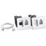 DataComm Electronics, Inc. 45-0023-WH Recessed Pro-Power Kit with Straight Blade Inlet - White, 2 gang with Power Kit