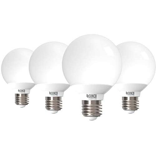 Sunco Lighting 4 Pack G25 LED Globe, 6W=40W, Dimmable, 450 LM, 2700K Soft White, E26 Base, Ideal for Bathroom Vanity or Mirror - UL & Energy Star