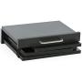 12.6''H Tabletop Portable Podium, Folding, Angled Surface with Lip, Hollow Storage Area (Black)