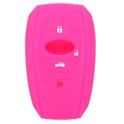 SEGADEN Silicone Cover Protector Case Holder Skin Jacket Compatible with SUBARU 4 Button Smart Remote Key Fob CV4255 Rose