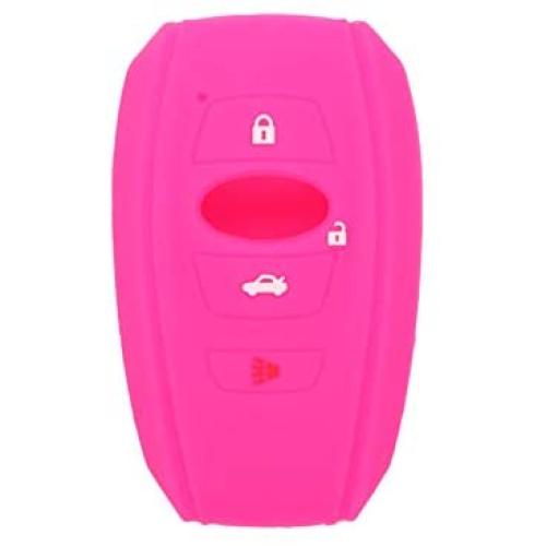 SEGADEN Silicone Cover Protector Case Holder Skin Jacket Compatible with SUBARU 4 Button Smart Remote Key Fob CV4255 Rose
