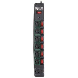 Tripp Lite 7 Outlet (6 Individually Controlled) Surge Protector Power Strip, 6ft Cord, Black, Lifetime Limited Warranty & $25K INSURANCE (TLP76MSGB)