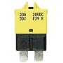 LENKRAD 20 Amp 5pcs Yellow Manual Reset Low Profile ATS Circuit Breakers 12V - 28V DC (20A)