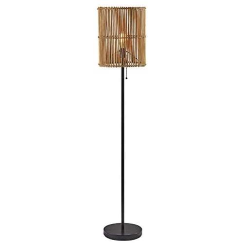 Adesso 4198-12 Cabana Floor Lamp, 58 in, 60W, Dark Bronze Finish, 1 Tall Lamp