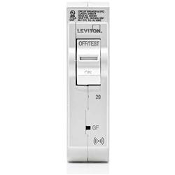 Leviton LB120-GS 20 Amp, 1-Pole Plug-on Smart GFCI Branch Circuit Breaker, 120 VAC, White