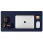 Leather Desk Pad Protector,Mouse Pad,Office Desk Mat,Non-Slip PU Leather Desk Blotter,Laptop Desk Pad,Waterproof Desk Writing Pad for Office and Home (Dark Blue,23.6'' x 13.7'')