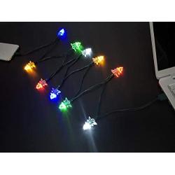 YAGE Tale Christmas Tree Shaped USB Charging Cable Christmas Light Phone Charger Cord 50inch 10LED Multicolor Compatible with Phone 5 5s 6 6plus 6s 6s Plus 7 7plus 8 8plus X XR XS XS Max 11Pro Max