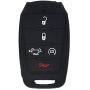WEIBISS 2 Pack 5 Buttons Key Fob Cover Case Protector Shell Remote Jacket Keyless Entry Holder Bag Compatible with Dodge 2021 2020 2019 Ram 1500 Pickup 68291690AB/AC/AD, Black Pink