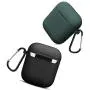 Compatible with AirPods Case Cover Silicone Protective Skin for Airpods Case 2&1 (2 Pack) Black/Midnight Green
