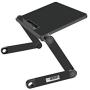 Uncaged Ergonomics WorkEZ LIGHT Ergonomic Portable Lightweight Folding Aluminum Laptop Cooling Stand & Lap Desk Tray for Bed Couch. Adjustable height angle tilt notebook computer macbook desktop riser table-top holder, black (WELb)