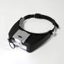 Headband Magnifying Glass with 2 LED Lights Optical Head Wearing Magnifier 1.5X 3X 6.5X 8X Head-Mounted Headset Jewelry Visor Magnifier Glass Loupe for Reading Electronics Watch Repair
