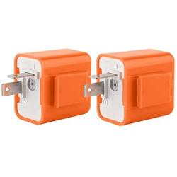 VCCA Motorcycle Flasher Relay, 12V 2-Pin Electronic Turn Signal Flasher Relay Speed Adjustable LED Flasher Fix Motorcycle Turn Signal Hyper Flash (Pack of 2)