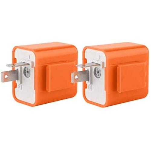 VCCA Motorcycle Flasher Relay, 12V 2-Pin Electronic Turn Signal Flasher Relay Speed Adjustable LED Flasher Fix Motorcycle Turn Signal Hyper Flash (Pack of 2)